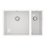 Venice 1.5 Bowl Gloss White Composite Kitchen Sink + Chrome Wastes  Standard Large Image
