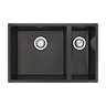 Venice 1.5 Bowl Matt Black Inset or Undermount Composite Kitchen Sink  Profile Large Image