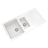 Venice 1.5 Bowl Matt White Composite Kitchen Sink + Chrome Wastes  Feature Large Image