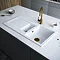 Venice 1.5 Bowl Matt White Composite Kitchen Sink + Chrome Wastes Large Image