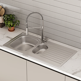 Bower 1000 x 500mm Stainless Steel 1.5 Bowl Kitchen Sink