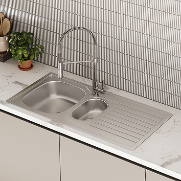 Bower 1000 x 500mm Stainless Steel 1.5 Bowl Kitchen Sink