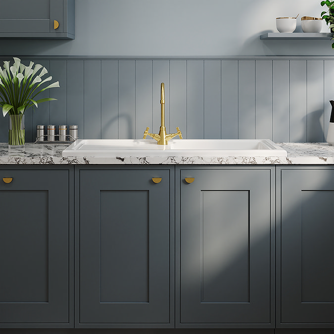 Bower 1010 x 525mm White Ceramic 1.0 Bowl Kitchen Sink