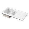 Bower 1010 x 525mm White Ceramic 1.5 Bowl Kitchen Sink