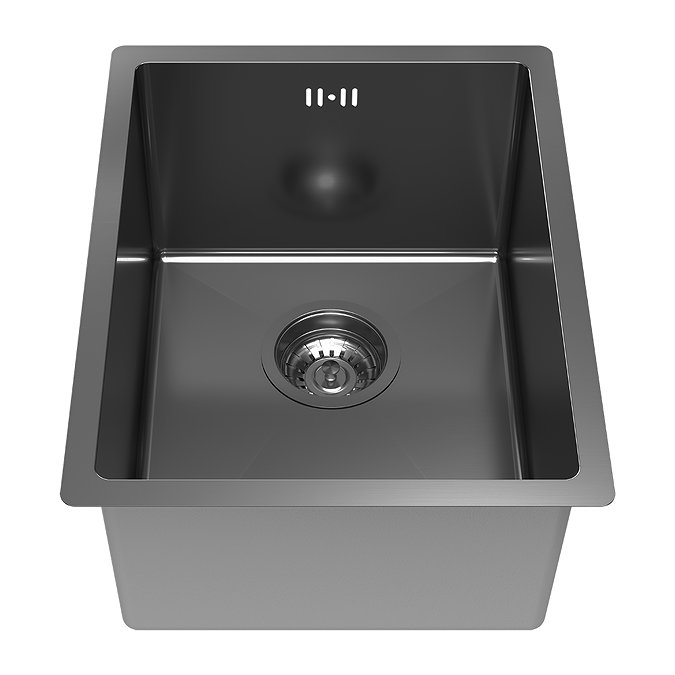 Bower 340 x 430 Brushed Gunmetal 1.0 Bowl Undermount Kitchen Sink