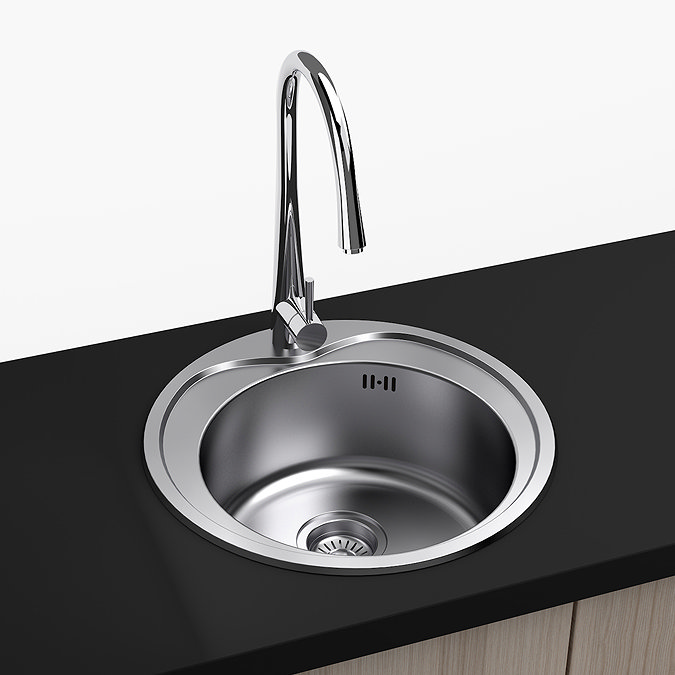 Bower 490mm Round Stainless Steel 1.0 Bowl Kitchen Sink