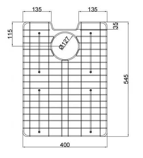 Bower 545 x 400mm Stainless Steel Bottom Wire Drainer Grid for Belfast Sinks