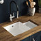 Bower 549 x 441mm 1.5 Bowl White Ceramic Undermount Kitchen Sink LH