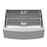 Bower 600 x 450 Brushed Stainless Steel Curved Belfast Kitchen Sink + Waste