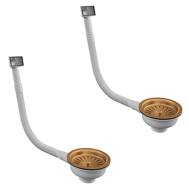 Bower 760 x 500 Brushed Copper Curved Double Bowl Stainless Steel