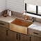 Bower 760 x 500 Brushed Copper Curved Stainless Steel Belfast Kitchen Sink + Waste