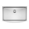 Bower 760 x 500 Brushed Stainless Steel Curved Belfast Kitchen Sink + Waste
