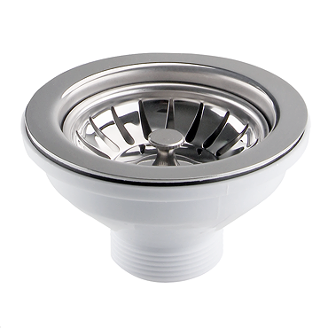 Bower Basket Strainer Kitchen Sink Waste Brushed Stainless Steel