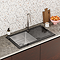 Bower Black Glass 860 x 500mm Stainless Steel 1.0 Bowl Kitchen Sink Right Hand