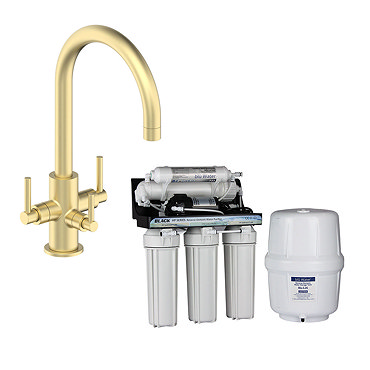 Bower Brushed Brass 3-in-1 Water Purifier Tap (incl. System with Plastic Tank)  Profile Large Image