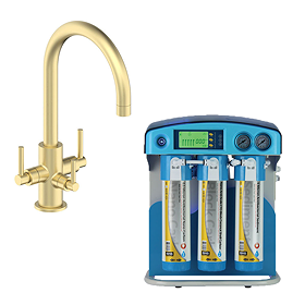 Bower Brushed Brass 3-in-1 Water Purifier Tap with BMB NOVA PRO Water Filtration System