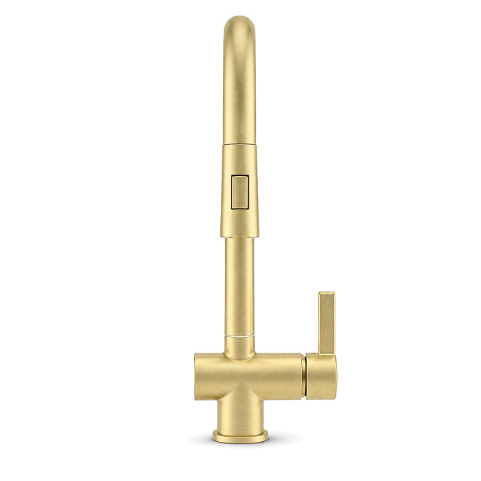 Bower Brushed Brass Single Lever Kitchen Tap with Pull Out Spray