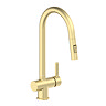 Bower Brushed Brass Single Lever Kitchen Tap with Pull Out Spray