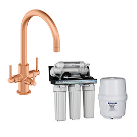 Bower Brushed Copper 3-in-1 Water Purifier Tap (incl. System with Plastic Tank)