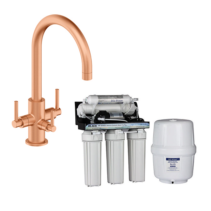 Bower Brushed Copper 3-in-1 Water Purifier Tap (incl. System with Plastic Tank)