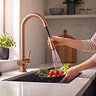 Bower Satin Copper Single Lever Kitchen Tap with Pull Out Spray