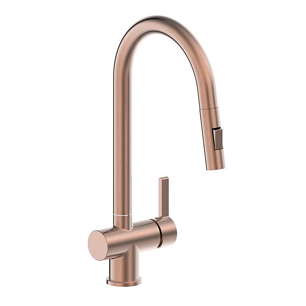 Bower Brushed Copper Single Lever Kitchen Tap with Pull Out Spray