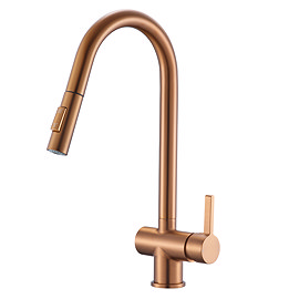 Bower Satin Copper Single Lever Kitchen Tap with Pull Out Spray