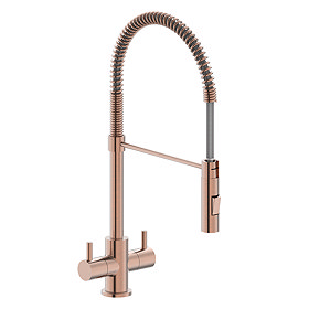Bower Brushed Copper Twin Handle FlexiSpray Kitchen Tap