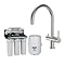 Bower Brushed Stainless Steel C-Spout 3-in-1 Water Purifier Tap (incl. System with Plastic Tank)