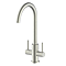 Bower Toronto C-Spout Dual Lever Kitchen Sink Mixer - Brushed Stainless Steel