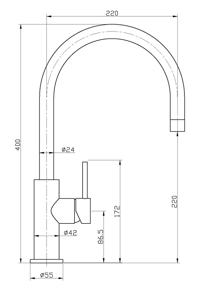 Bower CSpout Single Lever Kitchen Sink Mixer Brushed Stainless Steel