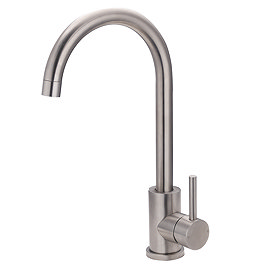 Bower Ontario C-Spout Single Lever Kitchen Sink Mixer - Brushed Stainless Steel