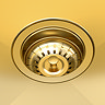 Bower Ceramic 1.5 Bowl Kitchen Sink & Traditional Pull-Out Kitchen Tap - Brushed Brass