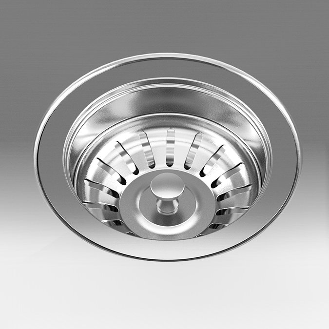 Bower Ceramic 1.5 Bowl Kitchen Sink & Traditional Pull-Out Kitchen Tap - Chrome
