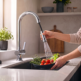 Bower Chrome Single Lever Kitchen Tap with Pull Out Spray