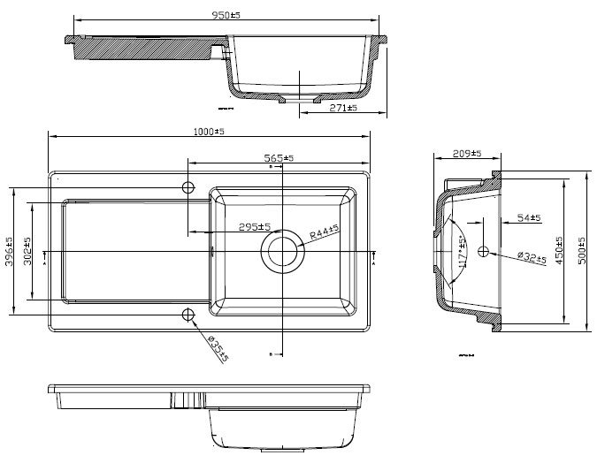 Bower Contemporary White Ceramic 1.0 Bowl Kitchen Sink