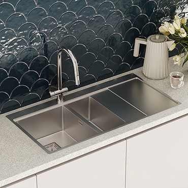 Bower Designer 1000 x 520mm Stainless Steel 1.5 Bowl Kitchen Sink