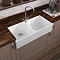 Bower Double Bowl Belfast White Ceramic Kitchen Sink - W795 x D490mm