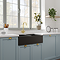 Bower Double Bowl Matt Black Ceramic Belfast Sink with Full Weir 795 x 500 x 220mm