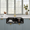 Bower Double Bowl Matt Black Ceramic Belfast Sink with Full Weir 795 x 500 x 220mm