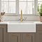 Bower Double Bowl White Ceramic Belfast Sink with Full Weir 795 x 500 x 220mm