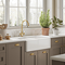 Bower Double Bowl White Ceramic Belfast Sink with Full Weir 795 x 500 x 220mm