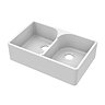 Bower Double Bowl White Ceramic Belfast Sink with Stepped Weir 795 x 500 x 220mm