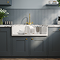 Bower Double Bowl White Ceramic Belfast Sink with Stepped Weir 895 x 550 x 220mm