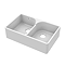 Bower Double Bowl White Ceramic Belfast Sink with Stepped Weir & Overflow 795 x 500 x 220mm