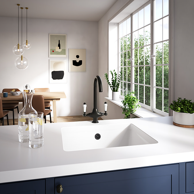Bower Dual-Lever Traditional Kitchen Tap Matt Black