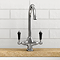 Bower Dual-Lever Traditional Kitchen Tap with Black Handles - Chrome