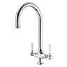 Bower Traditional Chrome Dual-Lever Kitchen Tap with Pull-Out Rinse