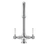 Bower Traditional Chrome Dual-Lever Kitchen Tap with Pull-Out Rinse