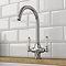 Bower Fireclay Kitchen Bundle - Double Bowl Belfast Sink 795mm, Wastes & Classic Dual Lever Tap - Chrome
